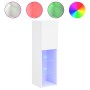 Mueble para TV con luces LED blanco 30,5x30x102 cm de , Muebles TV - Ref: Foro24-837015, Precio: 71,43 €, Descuento: %