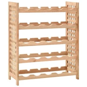 Solid walnut wood wine rack for 25 bottles, measuring 63x25x73 cm. by vidaXL, Wine racks - Ref: Foro24-247101, Price: 62,61 €...