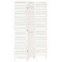 Biombo separador de 3 paneles madera maciza Paulownia blanco