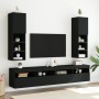 Mueble para TV con luces LED negro 30,5x30x102 cm de , Muebles TV - Ref: Foro24-837017, Precio: 57,21 €, Descuento: %