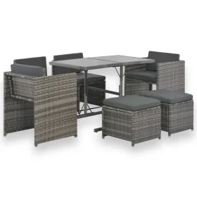 7-piece garden dining set and gray synthetic rattan cushions by vidaXL, Garden sets - Ref: Foro24-44721, Price: 309,68 €, Dis...