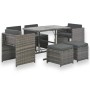 7-teiliges Garten-Essset und graue synthetische Rattankissen von vidaXL, Gartensets - Ref: Foro24-44721, Preis: 313,24 €, Rab...