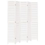 Biombo separador de 5 paneles madera maciza Paulownia blanco