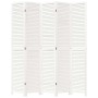 Biombo separador de 5 paneles madera maciza Paulownia blanco