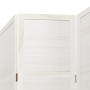 Biombo separador de 5 paneles madera maciza Paulownia blanco