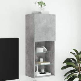 Mueble para TV con luces LED gris hormigón 40,5x30x102 cm by , TV Furniture - Ref: Foro24-837060, Price: 59,14 €, Discount: %