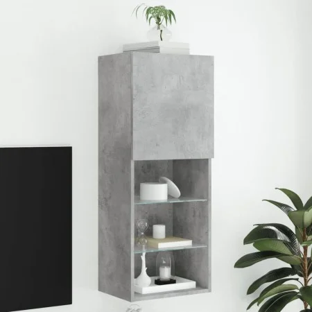 Mueble para TV con luces LED gris hormigón 40,5x30x102 cm de , Muebles TV - Ref: Foro24-837060, Precio: 56,99 €, Descuento: %