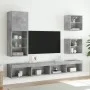 Mueble para TV con luces LED gris hormigón 40,5x30x102 cm de , Muebles TV - Ref: Foro24-837060, Precio: 56,99 €, Descuento: %