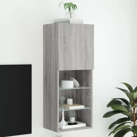 TV-Möbel mit LED-Lichtern in Sonoma-Grau, 40,5x30x102 cm. von , TV-Möbel - Ref: Foro24-837062, Preis: 45,68 €, Rabatt: %