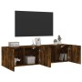 Wand-TV-Möbel, 2 Einheiten, geräucherte Eiche, 80x30x41 cm. von , TV-Möbel - Ref: Foro24-836961, Preis: 92,25 €, Rabatt: %