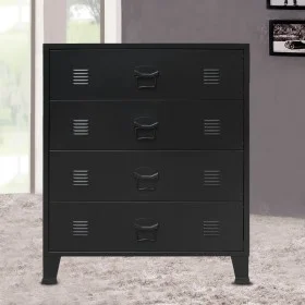 Kommode aus Metall im Industriestil, 78 x 40 x 93 cm, schwarz von vidaXL, Schubladen - Ref: Foro24-245963, Preis: 173,20 €, R...
