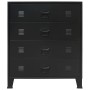 Cajonera metálica de estilo industrial 78x40x93 cm negro de vidaXL, Cajoneras - Ref: Foro24-245963, Precio: 175,87 €, Descuen...
