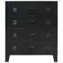 Kommode aus Metall im Industriestil, 78 x 40 x 93 cm, schwarz von vidaXL, Schubladen - Ref: Foro24-245963, Preis: 173,20 €, R...