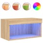 Mueble para TV con luces LED roble Sonoma 60x30x30 cm de , Muebles TV - Ref: Foro24-837131, Precio: 41,90 €, Descuento: %