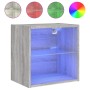 Mesita de noche de pared con luces LED gris Sonoma de , Muebles TV - Ref: Foro24-837074, Precio: 32,43 €, Descuento: %