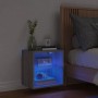 Mesita de noche de pared con luces LED gris Sonoma de , Muebles TV - Ref: Foro24-837074, Precio: 32,43 €, Descuento: %