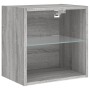 Mesita de noche de pared con luces LED gris Sonoma de , Muebles TV - Ref: Foro24-837074, Precio: 32,43 €, Descuento: %