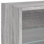 Mesita de noche de pared con luces LED gris Sonoma de , Muebles TV - Ref: Foro24-837074, Precio: 32,43 €, Descuento: %