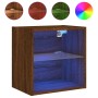 Wand-Nachttisch mit LED-Lichtern in brauner Eiche von , TV-Möbel - Ref: Foro24-837076, Preis: 37,16 €, Rabatt: %
