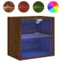 Wand-Nachttisch mit LED-Lichtern in brauner Eiche von , TV-Möbel - Ref: Foro24-837076, Preis: 36,57 €, Rabatt: %