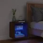 Mesita de noche de pared con luces LED roble marrón by , TV Furniture - Ref: Foro24-837076, Price: 36,57 €, Discount: %