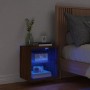 Wand-Nachttisch mit LED-Lichtern in brauner Eiche von , TV-Möbel - Ref: Foro24-837076, Preis: 37,16 €, Rabatt: %