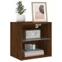 Mesita de noche de pared con luces LED roble marrón by , TV Furniture - Ref: Foro24-837076, Price: 36,57 €, Discount: %