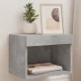 Mesita de noche de pared con luces LED gris hormigón de , Muebles TV - Ref: Foro24-837119, Precio: 27,88 €, Descuento: %