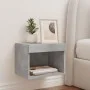 Mesita de noche de pared con luces LED gris hormigón de , Muebles TV - Ref: Foro24-837119, Precio: 27,88 €, Descuento: %