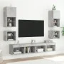 Mesita de noche de pared con luces LED gris hormigón de , Muebles TV - Ref: Foro24-837119, Precio: 27,88 €, Descuento: %