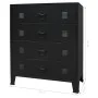 Industrial style metal chest of drawers 78x40x93 cm black by vidaXL, Drawers - Ref: Foro24-245963, Price: 176,13 €, Discount: %