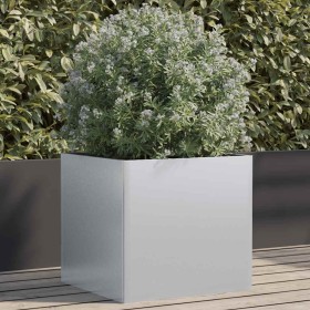 Jardinera de acero galvanizado plateado 49x47x46 cm en Maceteros y jardineras | Comprar online en Foro24