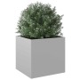 Jardinera de acero galvanizado plateado 49x47x46 cm en Maceteros y jardineras | Comprar online en Foro24