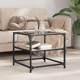 Mesa de centro superficie de vidrio acero negra 50x50x45 cm en Mesas de centro | Comprar online en Foro24