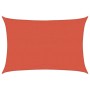 Toldo de vela rectangular HDPE terracota 160 g/m² 3,5x4,5 m