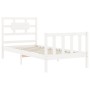 Weißer Massivholzbettrahmen mit Kopfteil 100x200 cm von , Betten und Lattenroste - Ref: Foro24-3192547, Preis: 135,88 €, Raba...