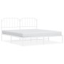 Metal bed frame with white headboard 183x213 cm by , Beds and slatted bases - Ref: Foro24-373941, Price: 101,00 €, Discount: %