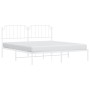 Metallbettgestell mit weißem Kopfteil 183x213 cm von , Betten und Lattenroste - Ref: Foro24-373941, Preis: 101,00 €, Rabatt: %