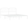 Metal bed frame with white headboard 183x213 cm by , Beds and slatted bases - Ref: Foro24-373941, Price: 101,00 €, Discount: %