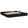 Sandbox with square seats in solid black pine wood by , sandboxes - Ref: Foro24-825041, Price: 72,39 €, Discount: %