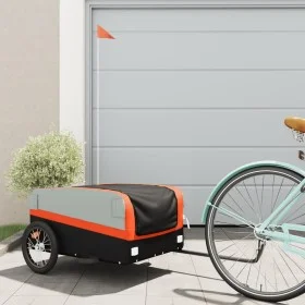 Schwarz-orangefarbener Fahrradanhänger aus Eisen, 45 kg von , Fahrradanhänger - Ref: Foro24-94040, Preis: 86,95 €, Rabatt: %