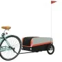 Black and orange iron bicycle trailer 45 kg by , Bicycle trailers - Ref: Foro24-94040, Price: 86,95 €, Discount: %