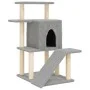 Rascador para gatos con postes de sisal gris claro 97 cm de , Mobiliario para gatos - Ref: Foro24-172098, Precio: 52,61 €, De...