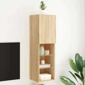 TV-Schrank mit LED-Leuchten Sonoma-Eiche 30,5x30x102 cm von , TV-Möbel - Ref: Foro24-837019, Preis: 56,00 €, Rabatt: %