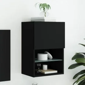 TV cabinet with LED lights black 40.5x30x60 cm by , TV Furniture - Ref: Foro24-837031, Price: 43,05 €, Discount: %