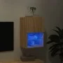 TV cabinet with LED lights Sonoma oak 40.5x30x60 cm by , TV Furniture - Ref: Foro24-837033, Price: 40,03 €, Discount: %