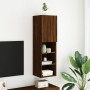 TV-Schrank mit LED-Leuchten, braune Eiche, 30,5 x 30 x 102 cm von , TV-Möbel - Ref: Foro24-837027, Preis: 60,89 €, Rabatt: %