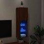 TV-Schrank mit LED-Leuchten, braune Eiche, 30,5 x 30 x 102 cm von , TV-Möbel - Ref: Foro24-837027, Preis: 60,89 €, Rabatt: %