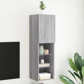 TV-Schrank mit LED-Leuchten Sonomagrau 30,5x30x102 cm von , TV-Möbel - Ref: Foro24-837025, Preis: 63,39 €, Rabatt: %