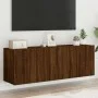 Wall TV cabinets 2 units brown oak 60x30x41 cm by , TV Furniture - Ref: Foro24-836951, Price: 62,16 €, Discount: %